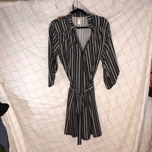 Black and white striped dress size Large